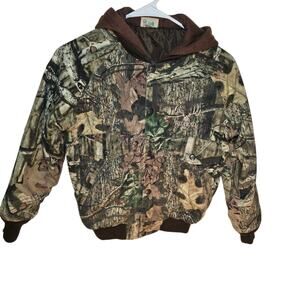 Vintage RedHead Camo Full Zip Hooded Jacket Youth Medium Green Brown Hunting